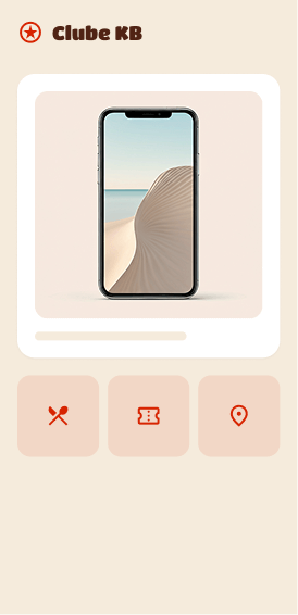 Tela do app Clube KB em smartphone